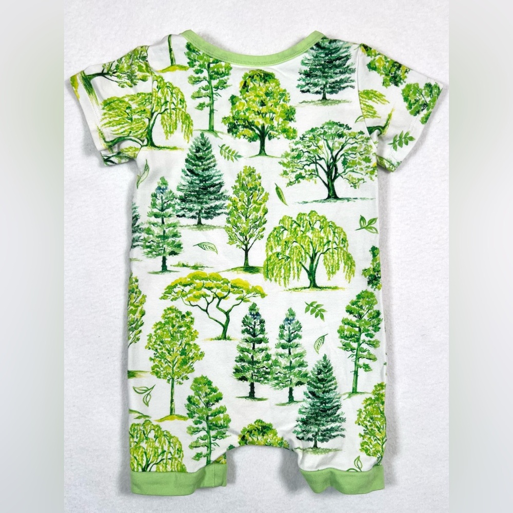 RAGS Unisex Baby Romper Tree Print Green White Short Sleeve 3-6 months Cozy Soft - Picture 6 of 6